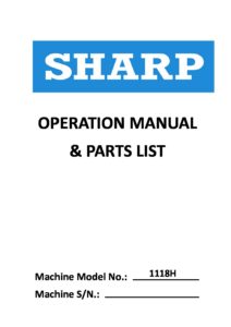 Operation manual parts list 1118 HY pdf