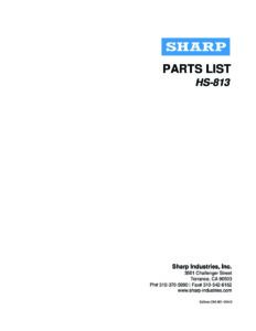 Parts list HS 813 pdf